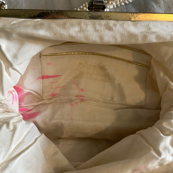 Vintage white beaded purse - Picture 6 of 7